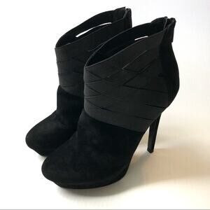Colin Stuart crisscross elastic stiletto booties